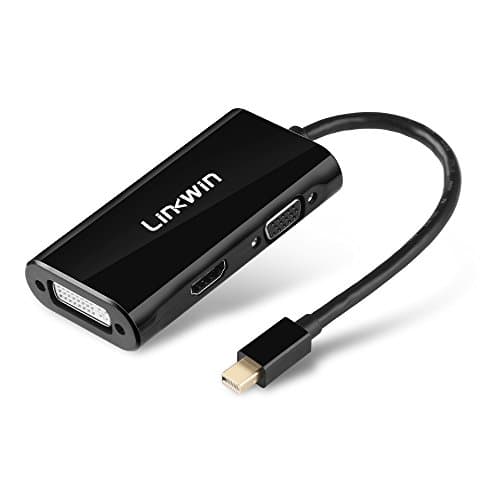 Mini Displayport to HDMI : Thunderbolt to HDMI Adapter,Mini Displayport to HDMI DVI VGA Adapter 3 in 1 for Mac, 2015 MacBook Pro Air, iMac, Surface Pro3 Pro4, Google Chromebook, PC (Black)