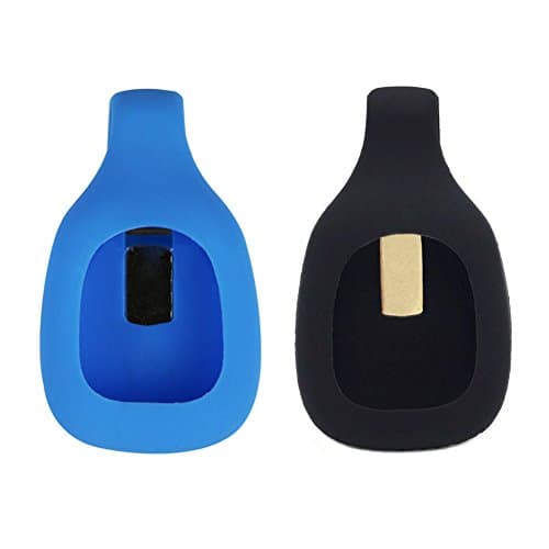 Elemart Fitbit Zip Clip - Colorful Silicone Replacement Clip Holder Case for Fitbit Zip Wireless Activity Tracker - 2 PCS (Black/Blue)