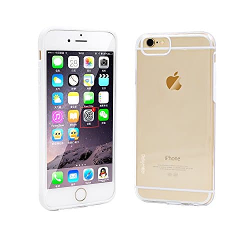 iPhone 6 case, Deligentier iPhone 6S case Clear Slim Fit Cover with Shock Absorbent TPU Hybrid Bumper Protection and anti-dust cover for Power &amp; Headphone Dock(White/Clear)