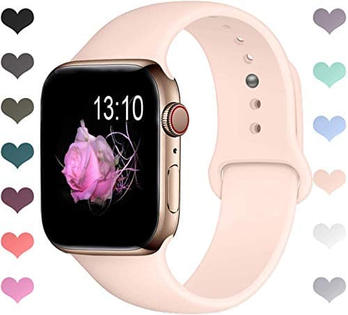 VODKER Compatible With Apple Watch Strap 38mm 40mm 42mm 44mm, Waterproof Soft Silicone Replacement for Apple Watch Series 1 2 3 4 5(2019)