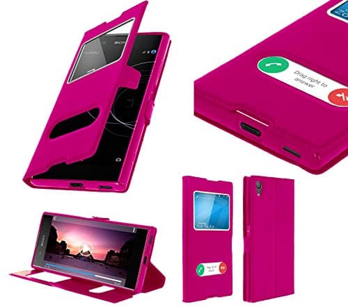 Mobile phone case cover for Sony Xperia X XA E5 M4 Case Flip Cover for Maximum Protection, Assorted Colours pink fuchsia XA1 Plus