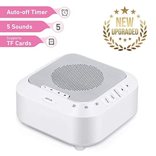 White Noise Machine Sound Machine for Babies| Sleep Therapy Machine Support TF Card Playback, 5 Relaxing Soothing Sounds| Rechargeable Sleep Sound Machine for Kids, Tinnitus Sufferer