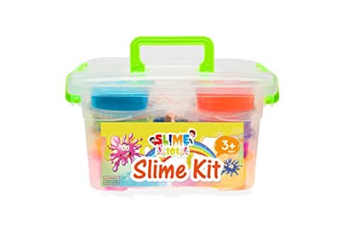 Slime Making Kit for Girls and Boys- [Everything in one Kit] -Supplies and Containers with Lids! 12 Colors Crystal Slime, Glitter, Fruit Slices, Foam and Fishbowl Beads and More!