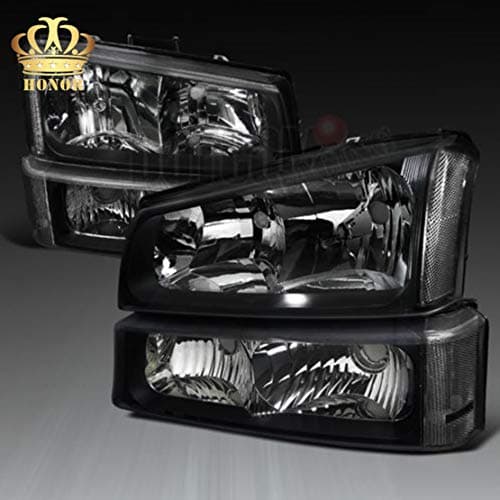 honor JD Chevy 2003-2007 Silverado 2002-2006 Avalanche Black Headlights+Signal Bumper