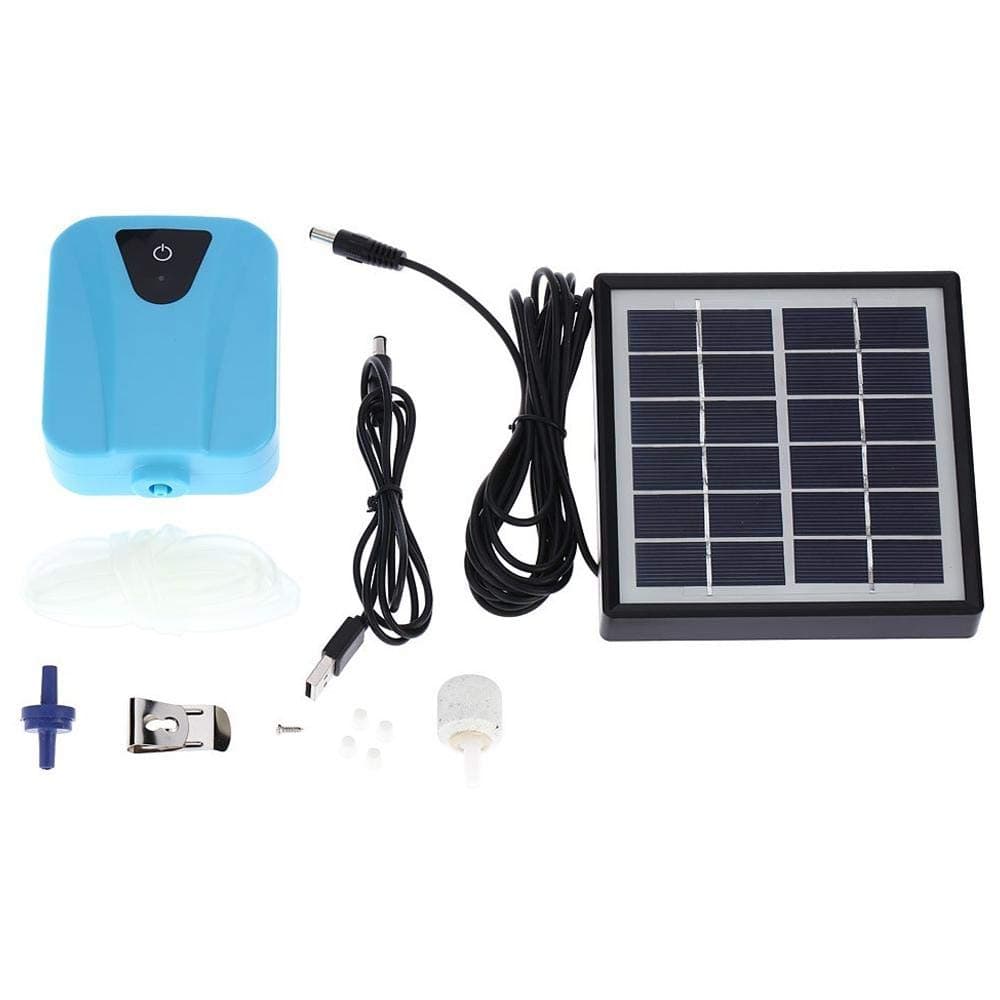 Titcch Solar Pond Aerator Solar Air Pump, DC 5V / 1A Air Pump Set, Solar Oxygenato Oxygen Pump Air Pump for Garden, Pond, Aquarium with 1 Air Stone Aquarium Air Pump 2L / min (1.8W)
