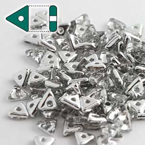 Crystal Labrador Czech Glass Sead Tri Beads 4.6mm Tryangle 1.3mm Thick Approx 9 Gram Tube