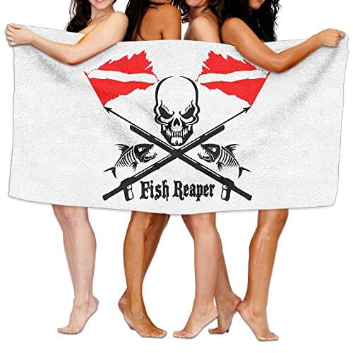 100% Polyester Velvet Scuba Skull Diver Down Flag Absorbent Towel 31 X 51 Inches