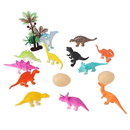 Yarssir 24 Pieces Mini Assorted Plastic Dinosaurs Toy Set Party Favors Toys For Kids Boys Toddler Educational and Cake Toppers