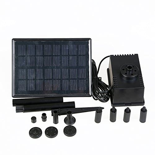 2.5W Solar Pump with Storage Li-Battery for Water Fountain , Solar Powered Panel Kit Pool Garden Watering Submersible Pump,Birdbath Fountain ,Easy Installation