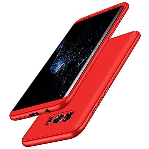 Galaxy S8 Plus Case Ultra Slim All-around Protective Cover Shockproof Reinforced Anti-Scratch Dual Layer Hard Case for Samsung phone (Red)