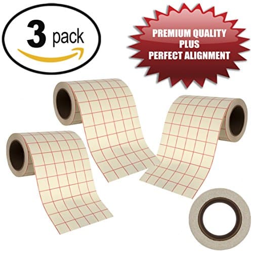 6" x 50' Transfer Paper Tape Value 3-Pack - PERFECT ALIGNMENT for Cricut, Cameo, Oracal Self Adhesive Vinyl - Application Tape to Walls, Signs, Letters, (3 Rolls) by Angel Crafts
