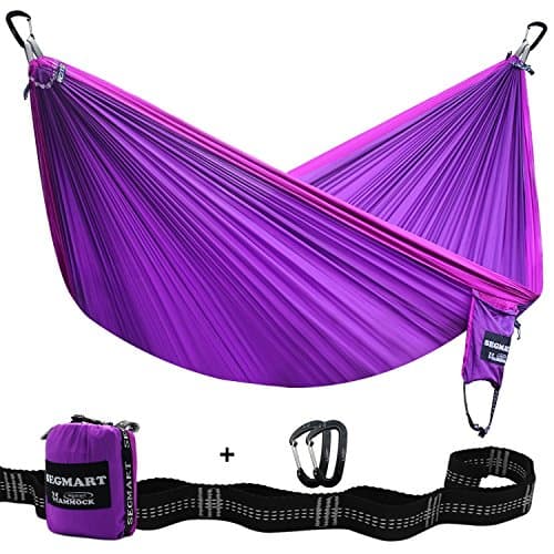 urhomepro Double Hammock with Two Tree Straps &amp; Carabiners, 600lbs
