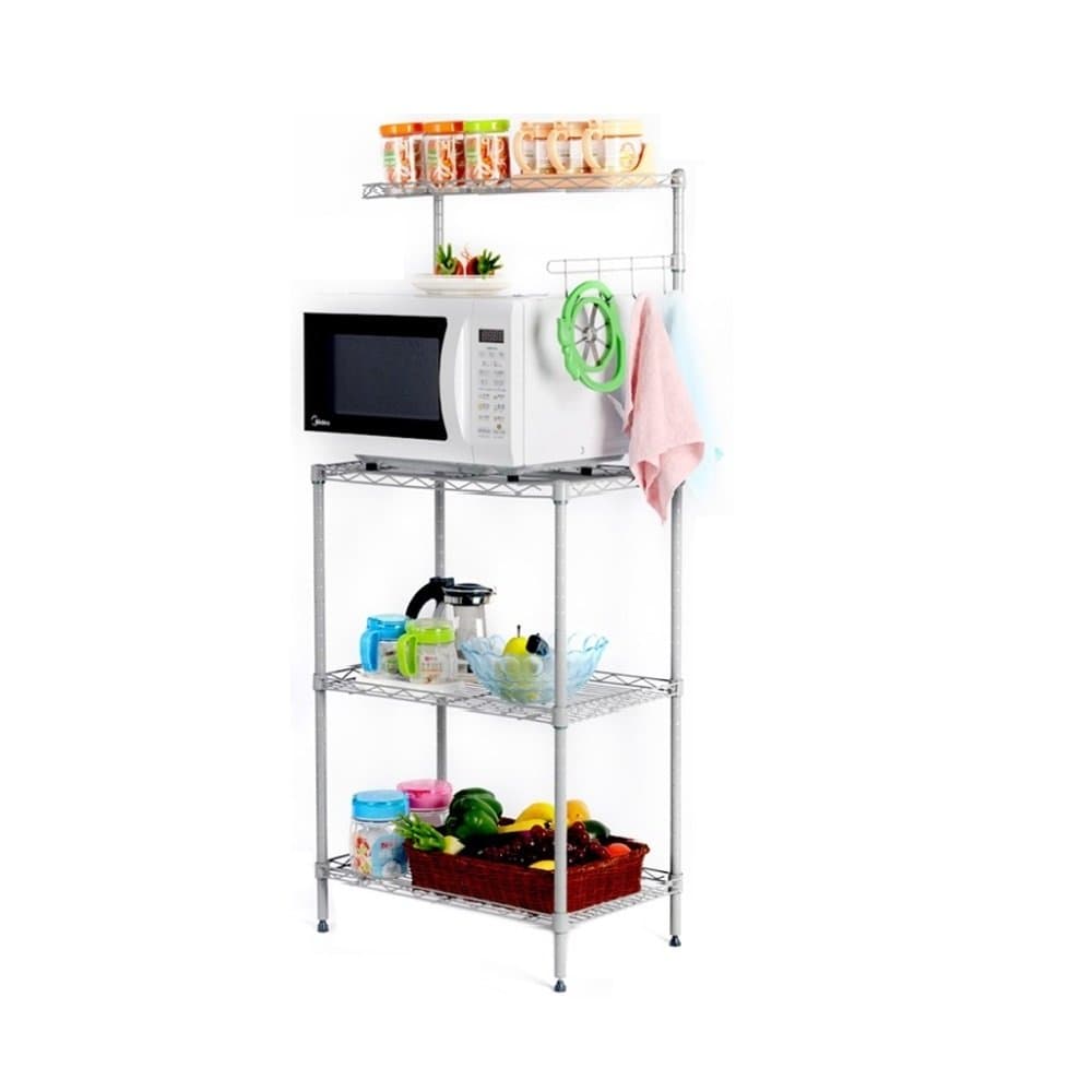 Storage Holders and Racks Microwave Oven Shelf sturdy Wire Mesh 3-Tier-Layer Kitchen Classification Silver Slee