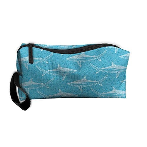 Shark Party Life Multi-functional Cosmetic Makeup Bag Zipper Closure Bags Toiletries Organizer Bag