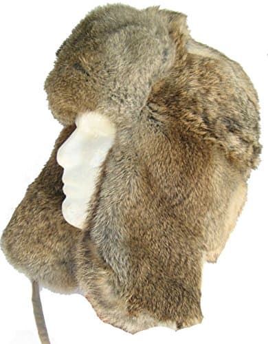 Rabbit Fur Trapper Hat Ear Flaps Russian Style Ushanka