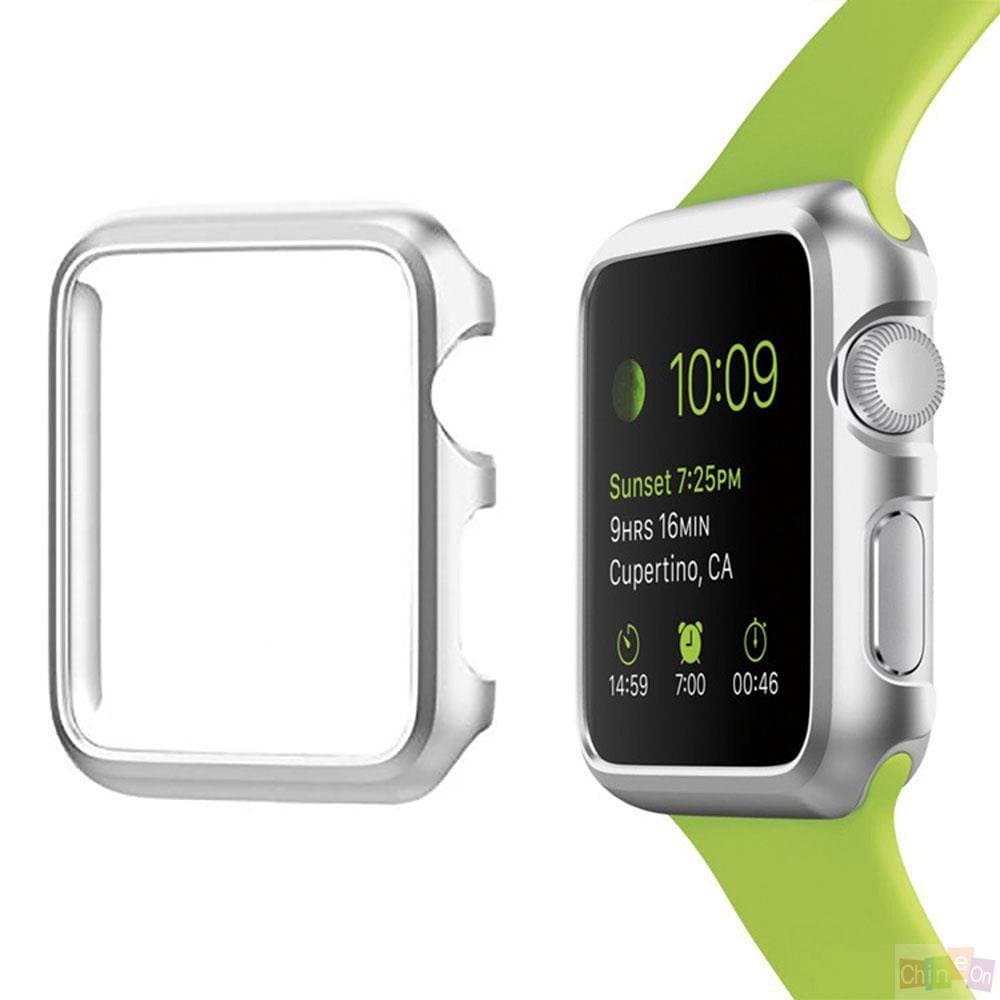 ikazen 42mm Full Coverage Bumper Snap-on Face Case for iWatch 2/3(Silver)