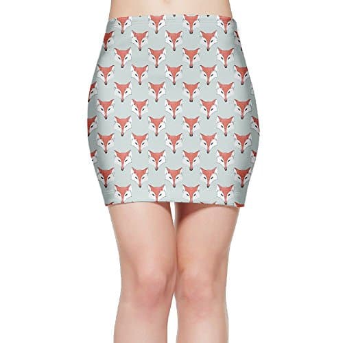 Women's Bottom Mini Skirt Knit Watercolor Fox