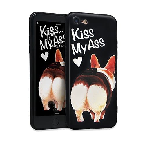 iPhone 8 Case,iPhone 7 case,COZICROO Animal Series Slim Fit Shell Soft TPU Full Protective Anti-Scratch Resistant Cover Case for iPhone 7(4.7 Inch)(Black Corgi)