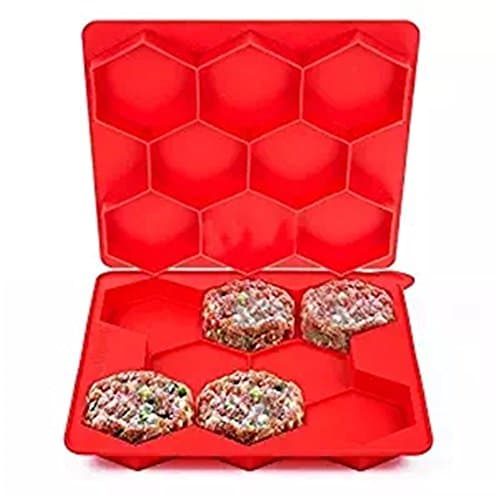 Burger Press 8 In 1 Silicone Circular Compartments for Patties, Cookies, Hash Browns, Cutlets