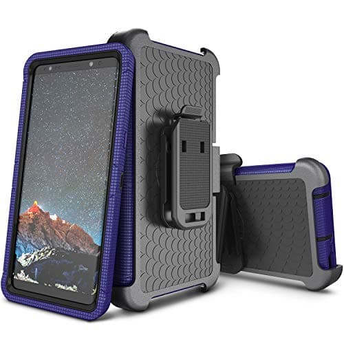 Dairnim Case for Galaxy Note 8 Shockproof Heavy Duty 360 Degree Swivel Ring Kickstand Belt Clip Hybrid Full Body Rugged Holster Protective Case for Galaxy Note 8 N950, Blue Black
