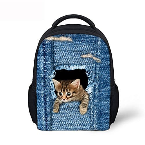 Showcool Unisex Backpack 3D Printed Cute cat Pattern Cool Baby Toddler Schoolbag Shoulder zipper Book Bag Preschool for Boys girls Kids Kindergarten
