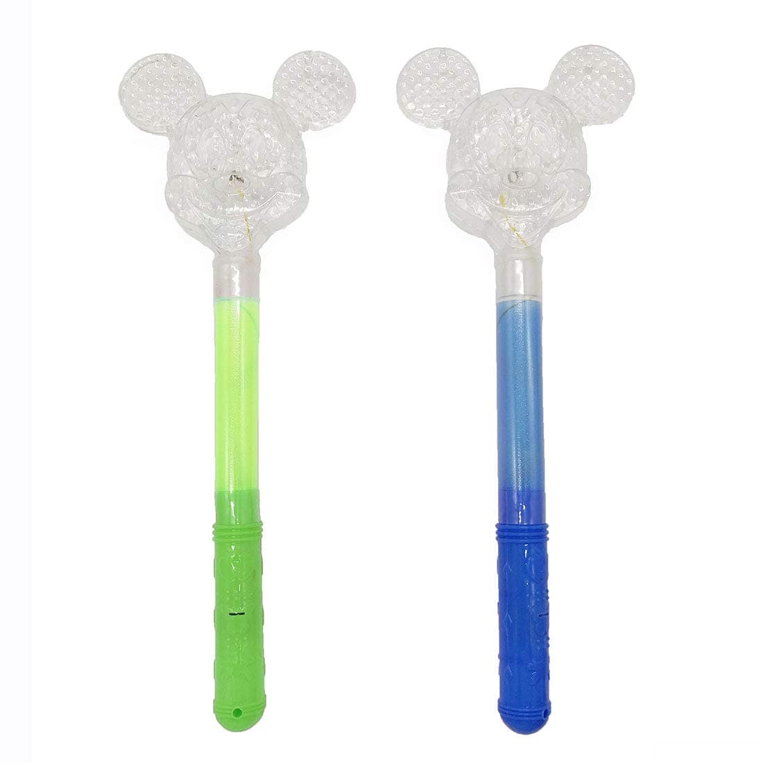 2 Pcs Light Up Magic Wand Princess LED Wand Mouse Mickey Ears Flashing Mouse Wand (green,blue)