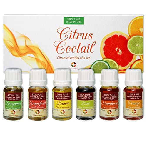 HandsUnity Citrus Essential Oils Gift Set, Italian Aromatherapy for Diffuser, Pure &amp; Natural, Therapeutic Grade 6 pack by 10ml, Bergamot, Grapefruit, Lemon, Lime, Mandarin, Orange