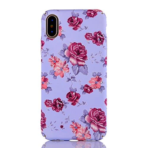 iPhone X Case, iPhone 10 Case, Amesica Noctilucent Floral Full Protective Case , [Perfect Fit], Flex Hybrid PC Material Protective Case Cover for Apple iPhone X (5.8 inch) - (2017)