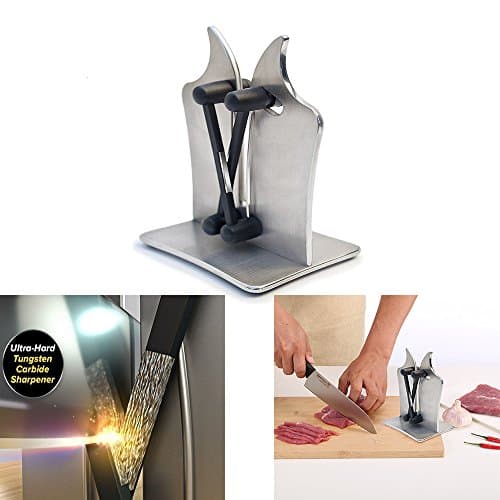 Kitchen Knife Sharpener, Sharpens, Hones, Polishes Serrated, Beveled, Standard Blades Safe and Easy to Use Beveled Standard Blades Kitchen Tools