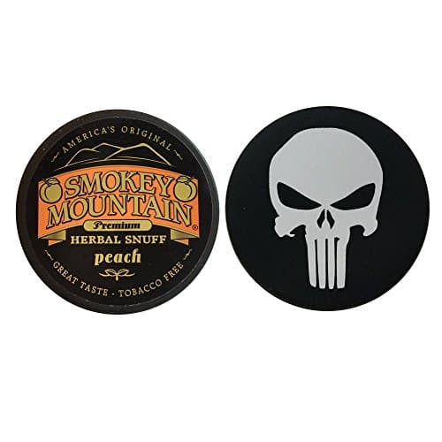Smokey Mountain Herbal Chew or Snuff - 1 Can - Includes DC Skin Can Cover (Peach) (Puinsher Skin)