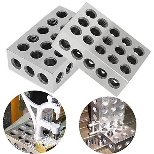 2pcs 1-2-3 Precision Blocks Ultra Precision Blocks Set Matched Machinist 123 Hardened Milling Tool 23 Holes (0.0001'')