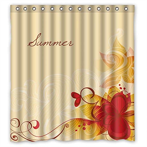 Artsplaza Flower Polyester Bath Curtains Width X Height / 66 X 72 Inches / W H 168 By 180 Cm For Lover Relatives Him Father Lover. Healthy. Fabric Material