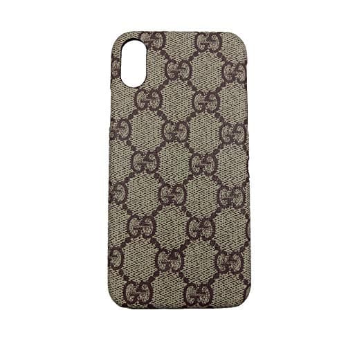 jiehao Apple iPhone Xs Max Case, Slim Shell Matt Bumper Cover Elegant Luxury Double G Pattern Anti-Scratch Shock Absorption Protective Phone Case for iPhone Xs Max 6.5", Brown