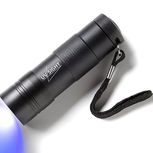 Blacklight UV Flashlight Handheld Urine Stain Detector. The Best 12 LED Ultra Violet Flashlight to Find Stains on Carpet, Rugs or Furniture Material. 3 x AAA Batteries Included &amp; Inserted