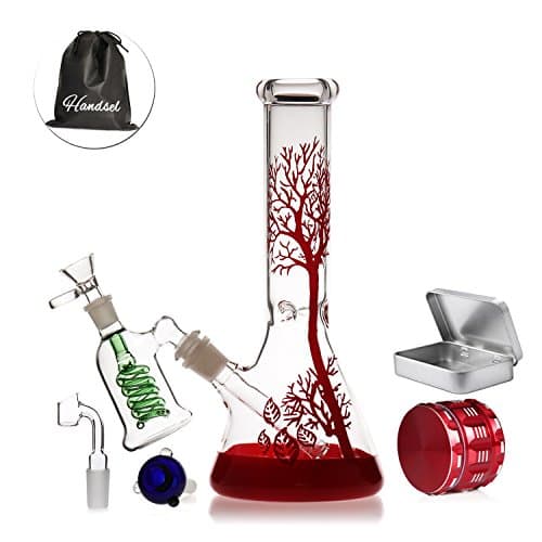Glass Thick Red tree Handmade 10.6in (11)