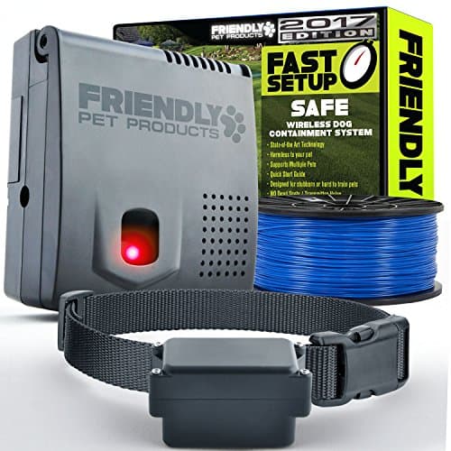 Wireless Dog Fence (2017 EDITION) 100% Safe &amp; Reliable – In-Ground Cord Emits Invisible Electric Fence Barrier Using Our New Updated Wi-Fi Transmitter