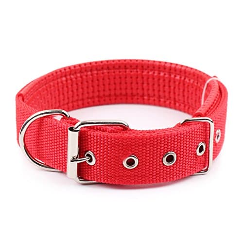 VSFNDB Adjustable Metal Buckle Dog Collar for Small Medium Large XLarge Dogs Classic Padded Tough Nylon Pet Collar for Dogs Training Walking Running Matching Leash &amp; Harness Available Separately