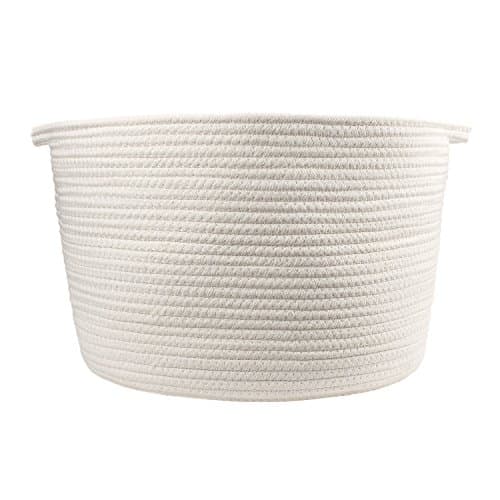 Storage Baskets Cotton Rope Large Organizer Containers Home Decor for Nursery, Laundry, Toy Storage, 14"x13",Medium