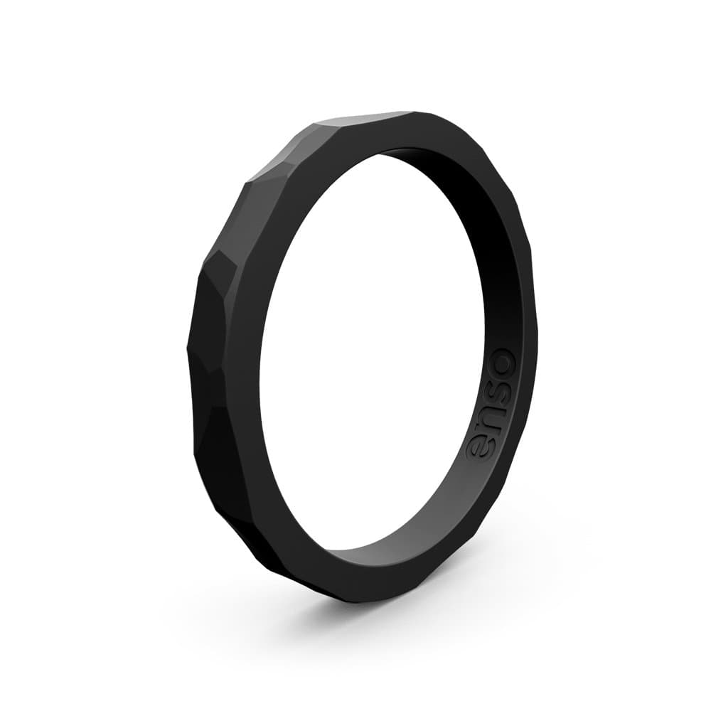 Enso Rings Hammered Stackable Silicone Ring | Premium Fashion Forward Silicone Ring | Hypoallergenic Medical Grade Silicone | Commit To What You Love