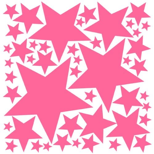 Multi Size Star Wall Decals, WallPOPS Color Flirt Pink