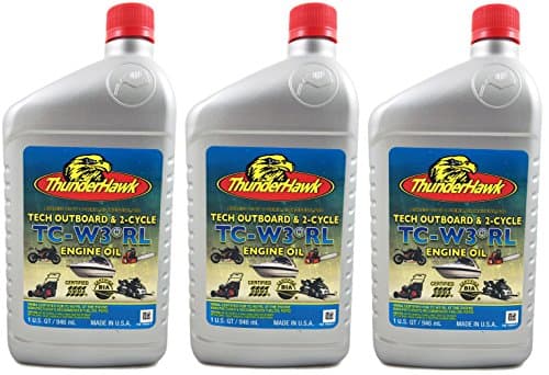 2-Cycle TC-W3 Engine Oil , 1 Qt Bottle By ThunderHawk (3 Pack)
