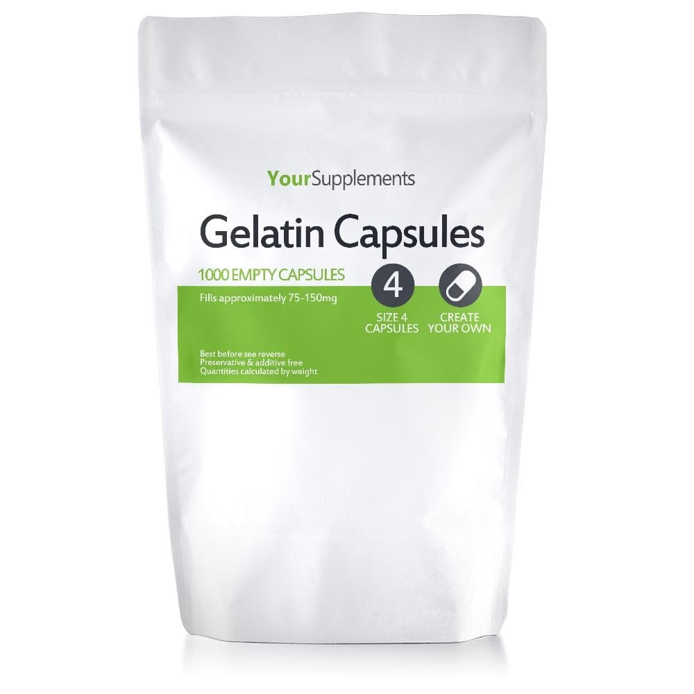 Empty Gelatin Capsules - Size 4 - Extra Small - 1000 Capsules - Holds Approximately 75-150mg of powder.