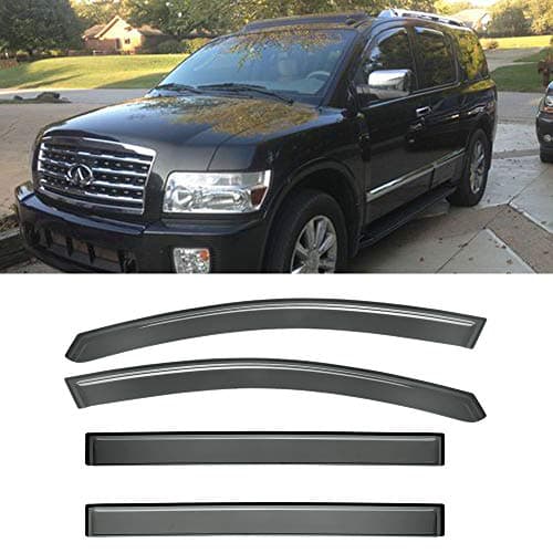 4pcs for 2004-2014 Nissan Armada Rain/Sun Guard Vent Shade Window Wind Deflectors Window Visors