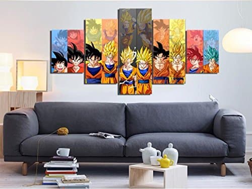 5 Pieces Cartoon Dragon Ball Z Goku Evolution Modern Home Wall Decor Canvas Picture Art HD Print Painting On Canvas Artworks