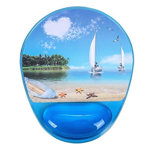 Mouse Pad, Vteiu Silicone Mouse Mat with Gel Wrist Rest Pad (Blue)