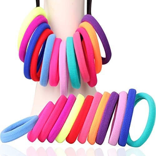 ZHHAN ( 48 PCS) Seamless 4.3cm High Elastic Cotton stretch Hair Ties Bands Rope Ponytail Holders Headband Scrunchie Hair Accessories No Slipping Snagging Breaking or Stretching Out(Mixed Colors)