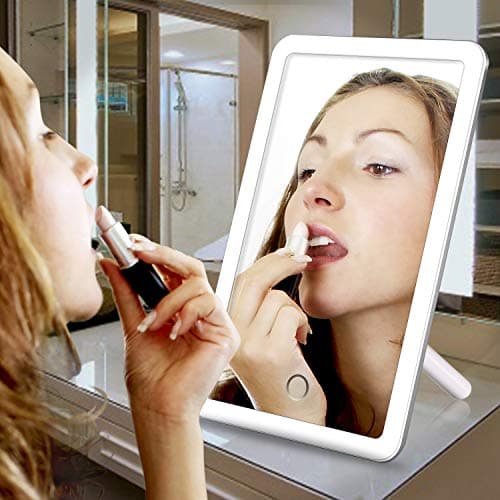 ALDOM Makeup Mirror Lights – Portable Lighted Makeup Mirror Built-in Rechargeable Lithium-ion Battery, Vanity Mirror, 36 pcs LED Light, 180° Rotation, Touch Screen, Travel Cosmetic Mirror