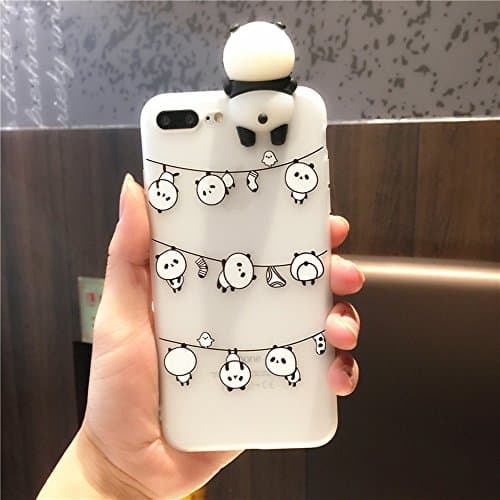 Dealetech Cartoon Squishy Panda iPhone 6 Plus/6S Plus Cover, 3D Cute TPU Soft Silicone Squishy Cute Panda Phone Case for iPhone 6/6S/7/7 Plus (3, For iPhone 6 6s Plus)