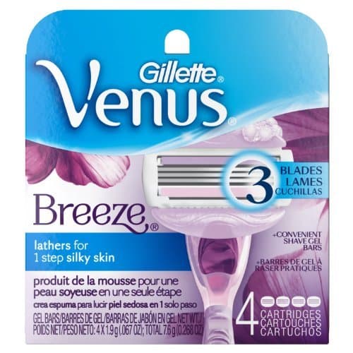 Venus Breeze Women's Razor Blade Refills, 4 Count