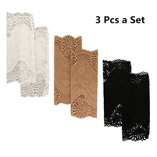 Posher FL6 3 Pcs a Set, Sun Block Lace Wrist Arm Cuff Bracelet Stretch for Women